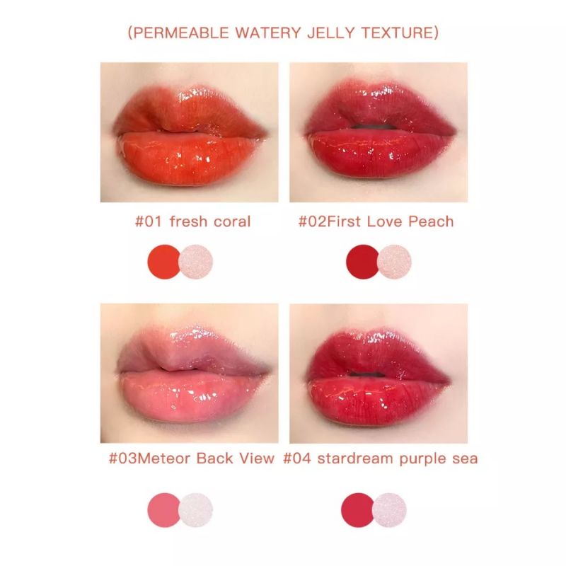 Lip Gloss Maxfine Transparant Glasting LipGloss 4 Warna Glossy Lip Gloss Lipstick Lip Plumper Korean LipGloss Korean Lip Gloss