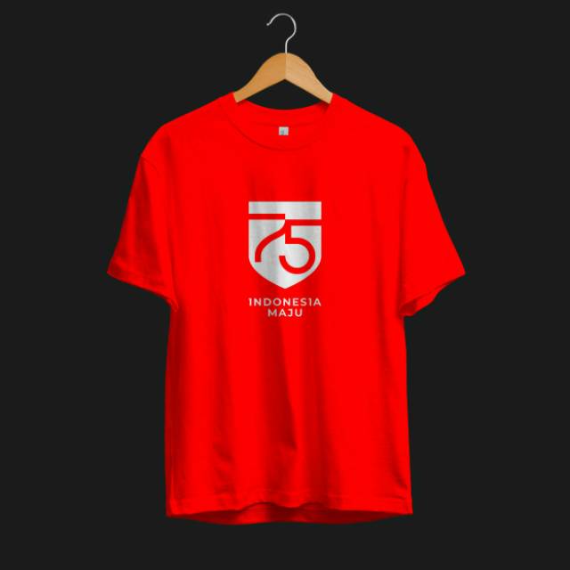 KAOS HUT INDONESIA MERDEKA 75 MENUJU maju 17 agustus logo besar KATUN COMBED 30S