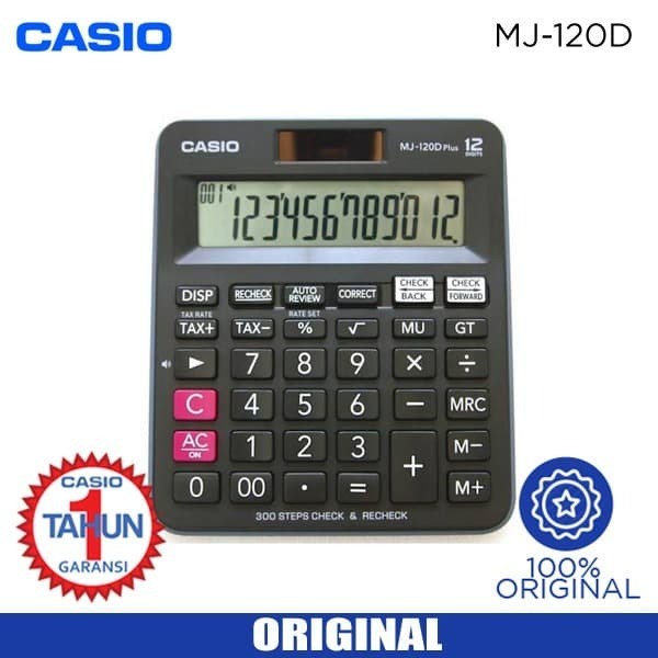 

Calculator Casio Mj-120D Plus Original Asli (Kalkulator Mj 120)