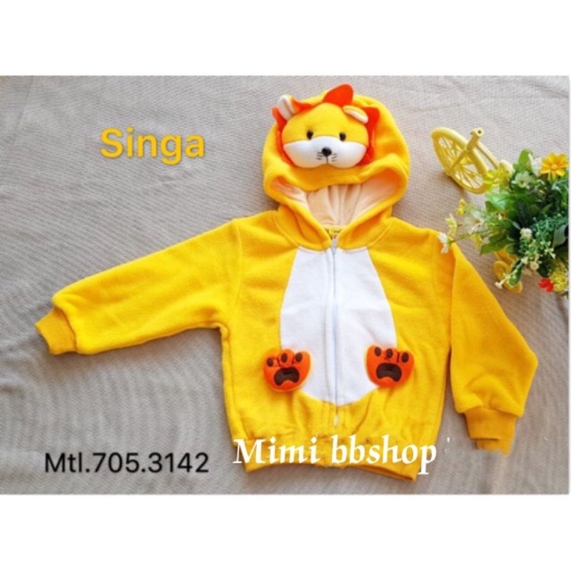 Jaket balita topi binatang 6m - 2th jaket 3 dimensi boneka lucu unisex bahan lembut