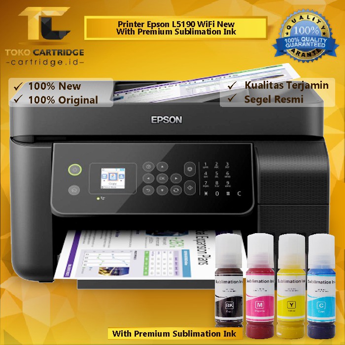 Printer Eco Tank Epson L5190 5190 Print Scan Copy Wifi ADF Fax A4 New