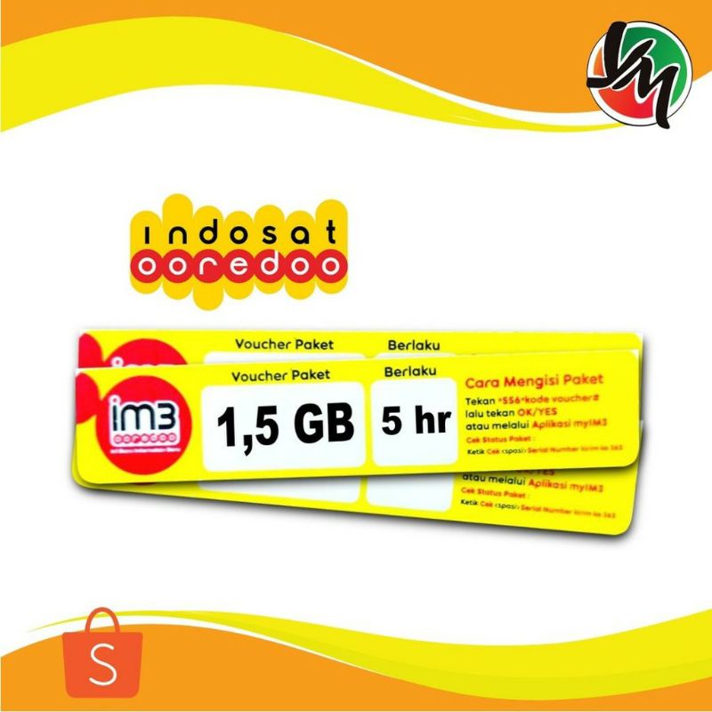 Vooucher Kuota Indosat 1.5GB 5hari