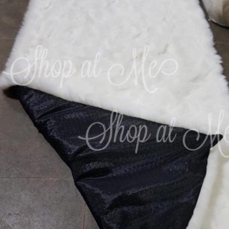 RABBIT FUR WHITE / KARPET BULU HALUS PENDEK PUTIH 100x150