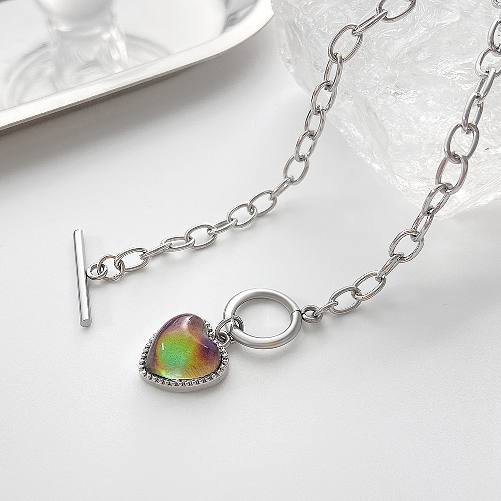 Kalung Rantai Liontin Hati Gaya Vintage Korea Untuk Wanita