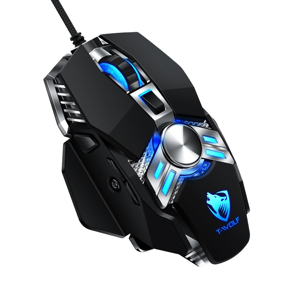 SKU-1141 MOUSE GAMING MACRO LED T-WOLF V10 RGB MOUSE GAME TWOLF MURAH