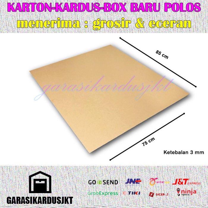

KARDUS KARTON LEMBARAN 85 x 75 SINGLE WALLCORRUGATED SHEET POLOS BARU