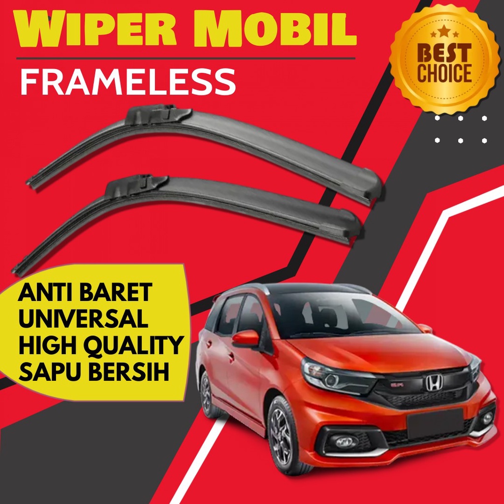 New WIPER MOBIL HONDA MOBILIO 1 SET SEPASANG KARET WIPER MOBIL WIPER FRAMELESS WIPER KACA MOBIL