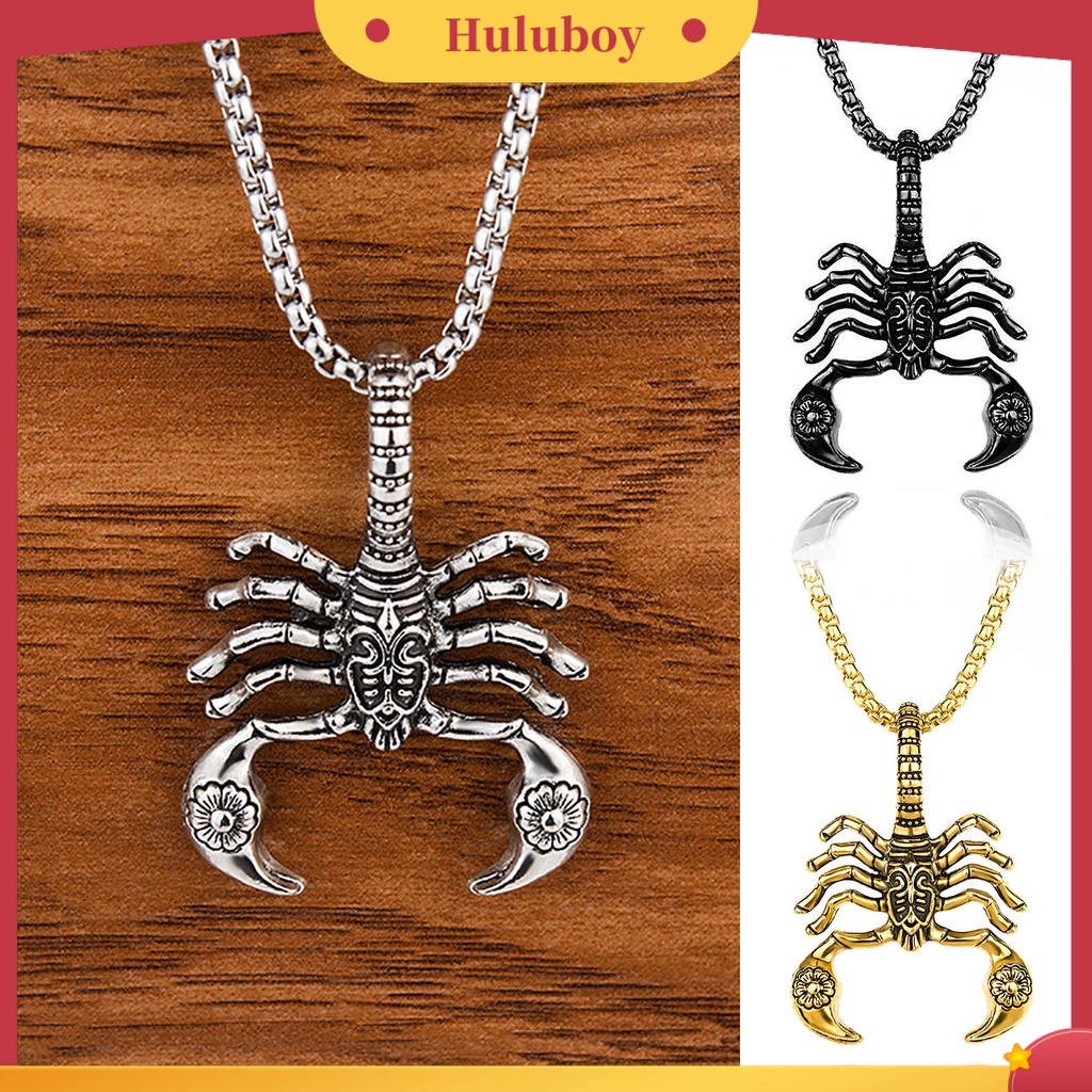 Hu Hu Hu Hu Hu Alat Bantu Pasang Kacamata♡ Kalung Rantai Liontin Kalajengking Hollow Portable Bahan Alloy Untuk Priawanita