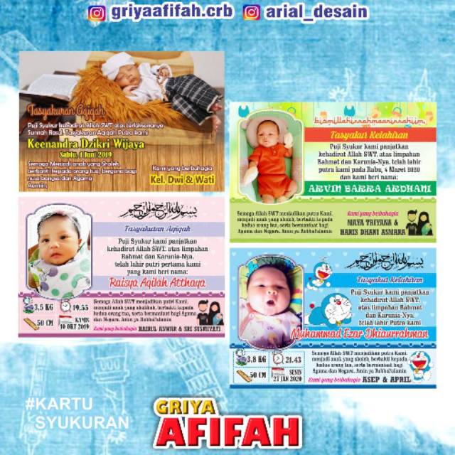 

[25 pcs] Kartu Syukuran / Kartu Aqiqah / Syukuran Kelahiran