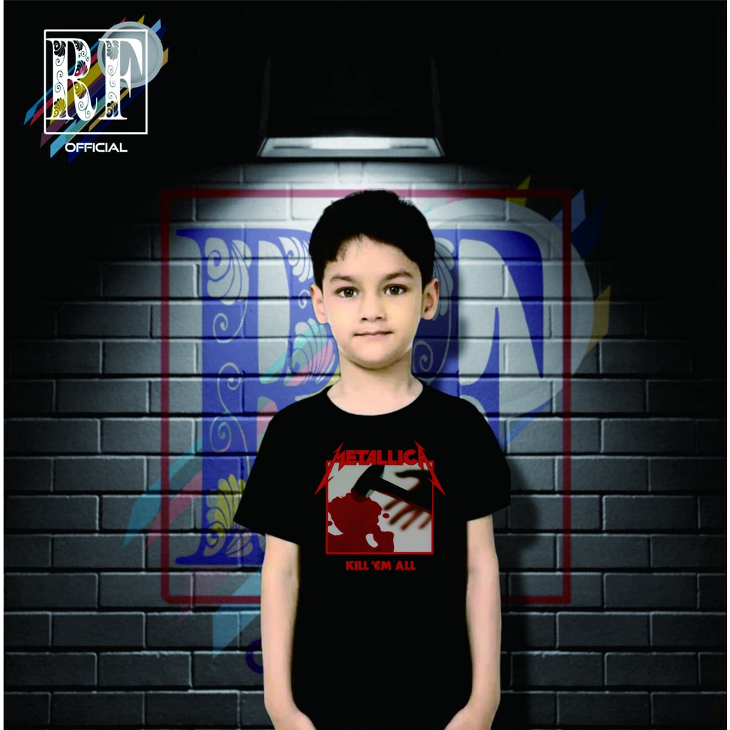 Kaos baju anak METALLICA - KILL EM ALL band logo MOUTH FOR WAL t-shirt band metal musik rock kaos ba