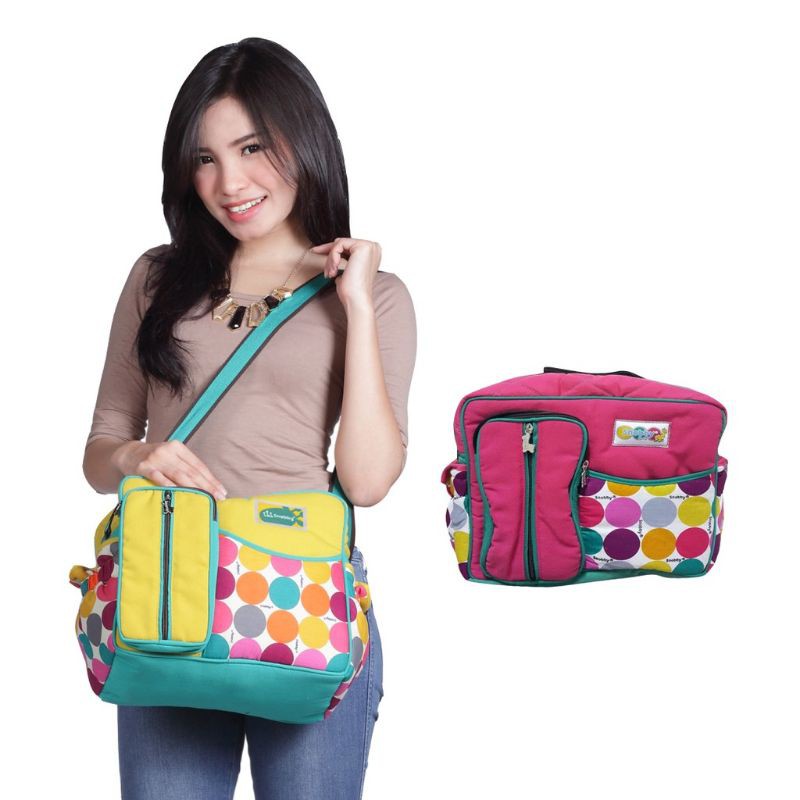 Snobby TPT 1572 / 1072 Tas Bayi Medium + Tempat Tissue Color Marbles / Diaper Bag