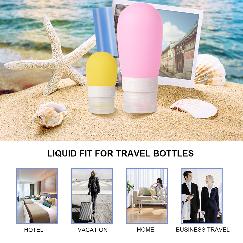 Botol Remas Portable Bahan Silikon Ukuran 38 / 60 / 80ml untuk Travel