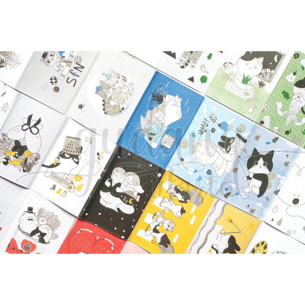 Stiker Kucing Abu Lucu Sticker Grey Cat Animal DIY Scrapbook GH 303307