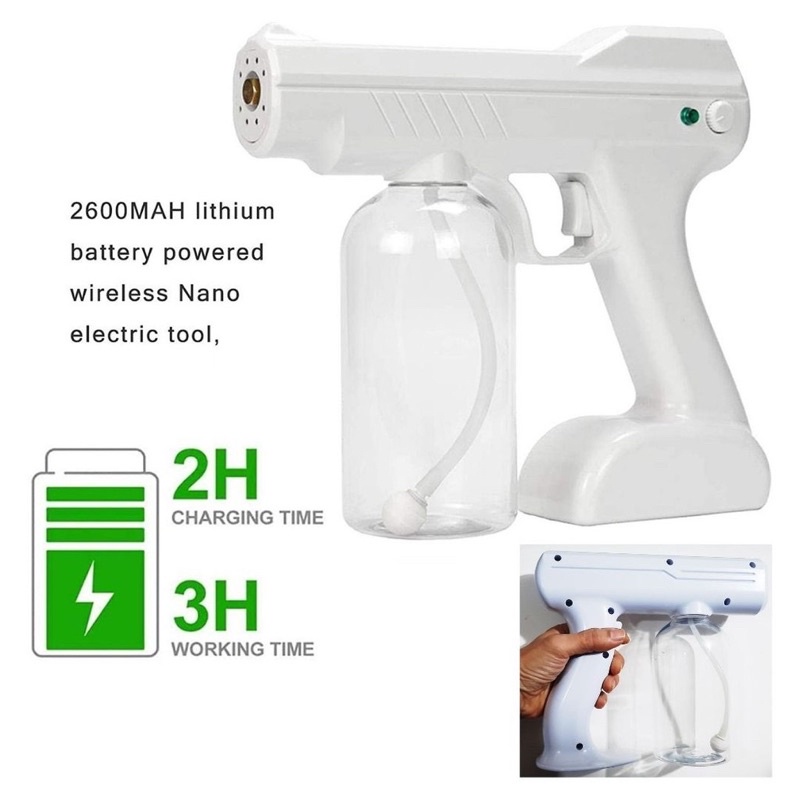 MESIN FOGGING BLURAY PISTOL SPRAY DISINFECTANT WIRELESS PORTABLE 800ML BUNUH VIRUS BAKTERI STERILISASI