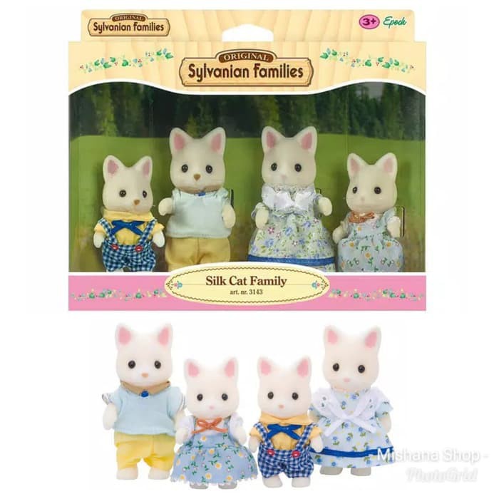 Sylvanian Friends Silk Cat Family Kucing 4 Karakter Kelinci 