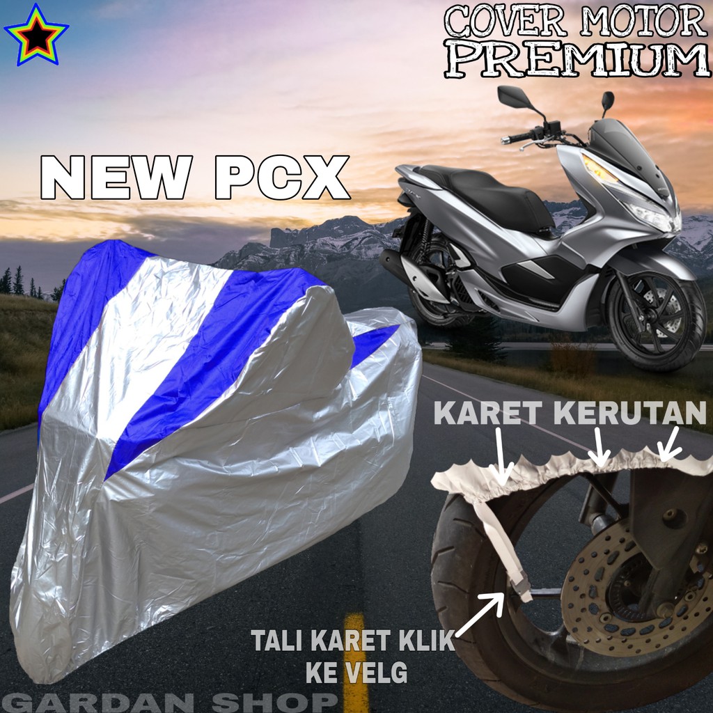 Sarung Motor NEW PCX Silver BIRU Body Cover Pcx PREMIUM