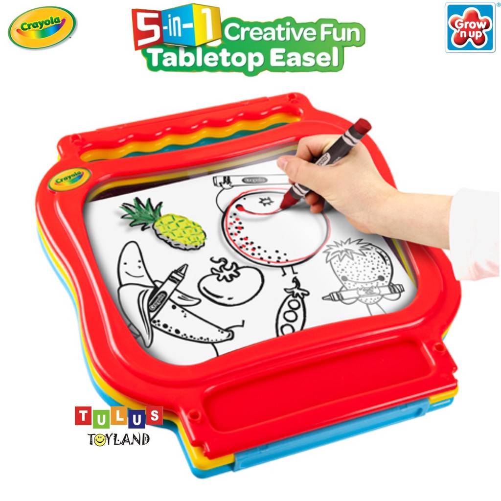 Papan tulis anak Crayola 5 in 1 Creative Fun Tabletop Easel 5in1 meja gambar portable table edukatif