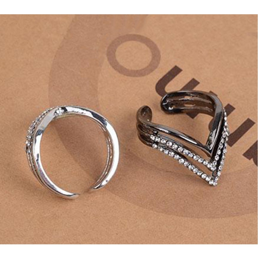 Bayar Di Tempat Fashion Cincin Bentuk Huruf D Cincin Burung Cincin