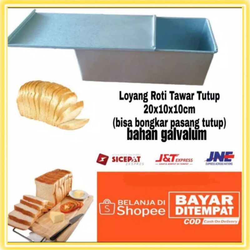 Loyang roti tawar tutup/Loyang roti bandung kasino 20 cm galvalum