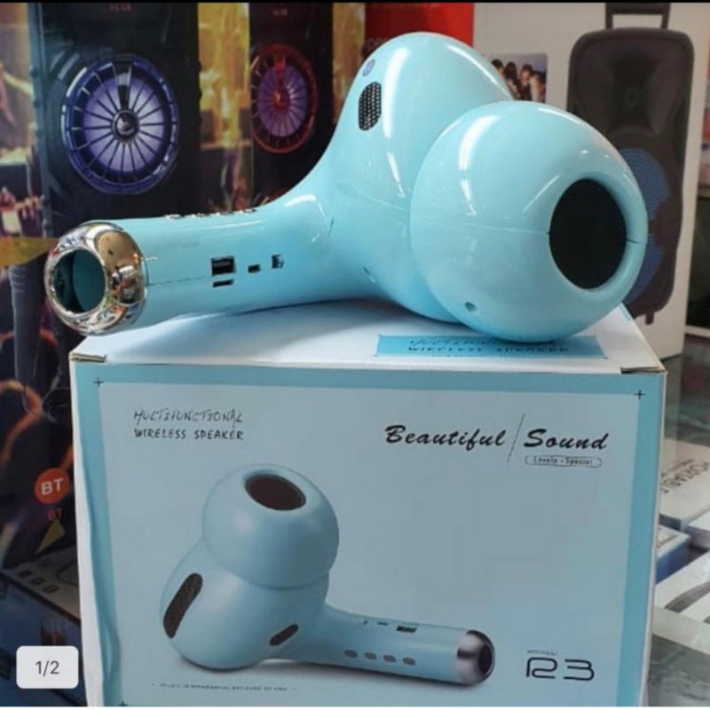 Speaker R3 Bentuk Earphone Speaker Bluetooth Wireless