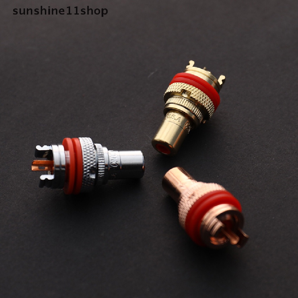 (SHO) 2pcs / 1 Pasang Konektor Audio Video AV CMC RCA Female Bahan Tembaga