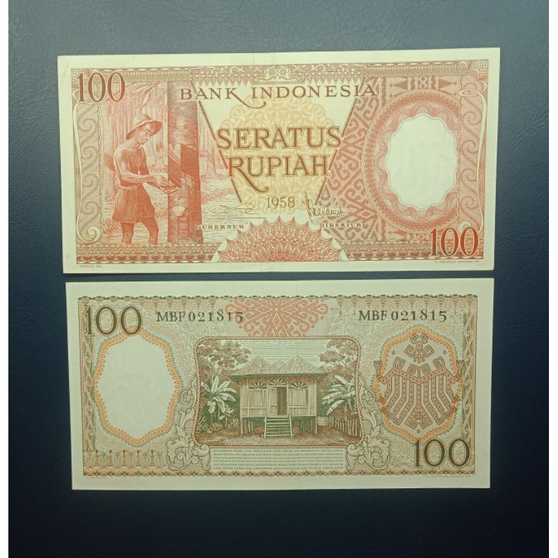 UANG LAMA 100 RUPIAH PEKERJA TH 1958
