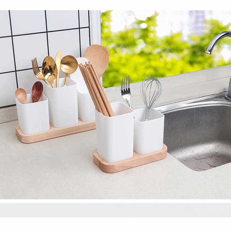 TaffHOME Rak Organizer Dapur Tempat Sendok Garpu 3 Gelas - LL251