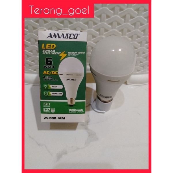 LAMPU EMERGENCY LED 6 WATT PRIME AMASCO / AMASCO LAMPU LED EMERGENCY AC DC