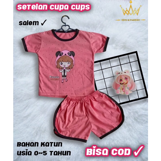 setelan anak playset #CUPA CUPS setelan anak balita #NEW PANDA YIKATONG size S,M,L,XL,XXL...