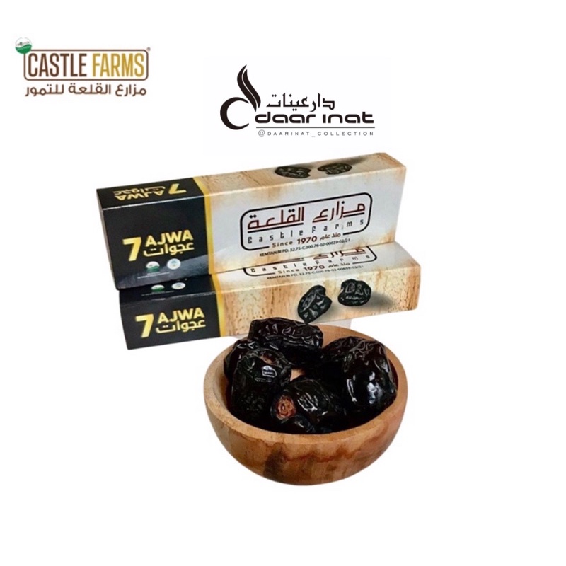 Kurma ajwa castle farm premium 7 butir/ kurma asli madinah/ kurma nabi/ ajwa jumbo organik