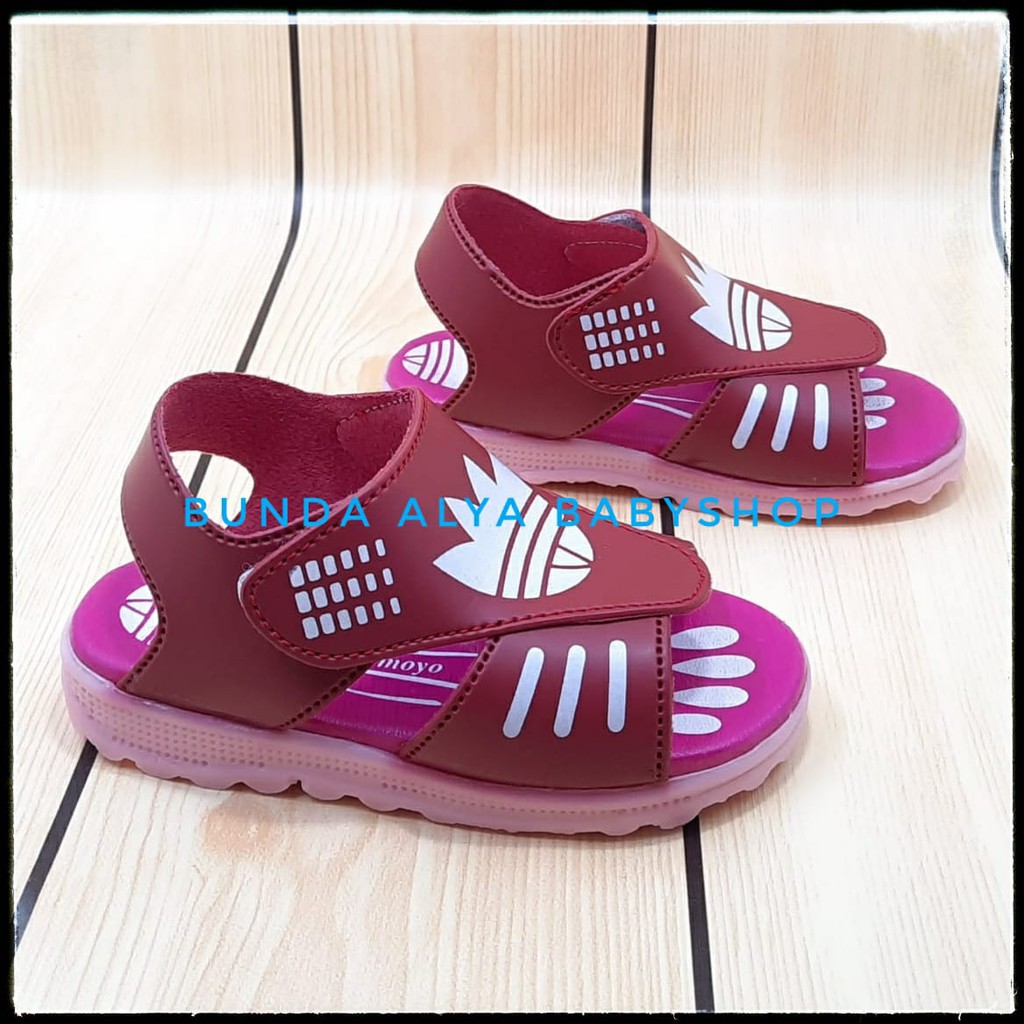 Sendal Anak Perempuan Usia 1 2 Tahun Karet MERAH Anti Licin - Sepatu Sandal Anak Cewek Anti Licin Alas Karet Size 22 - 24