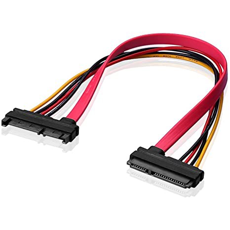 Kabel Extension SATA 22 Pin Male to Female SATA 7 + 15 pin 50cm