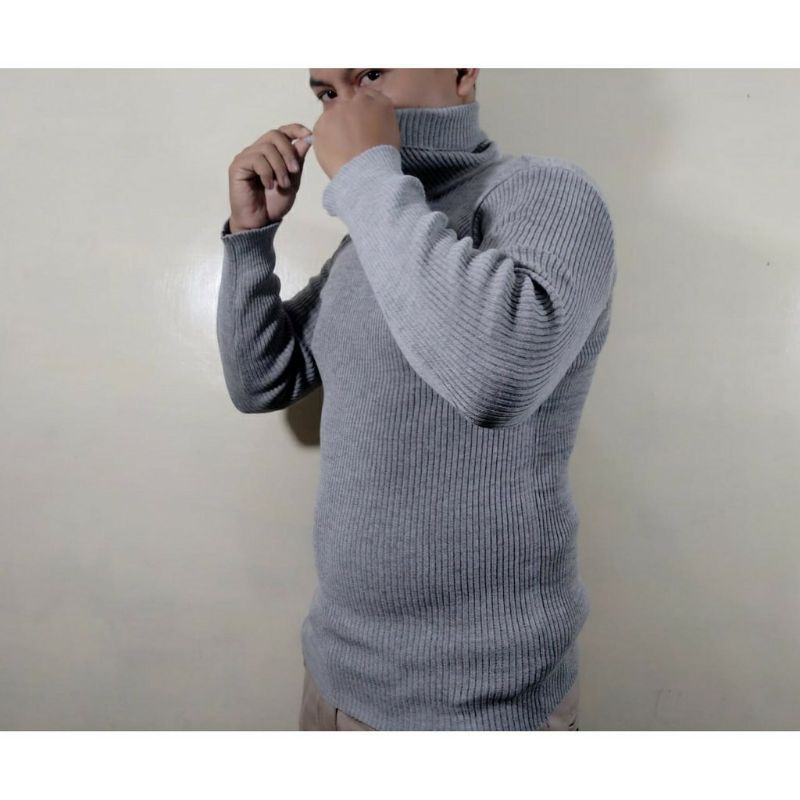 sweater turtleneck-sweater cowok-rajut korea 4 ukuran 9 warna size L.M.XL.XXL