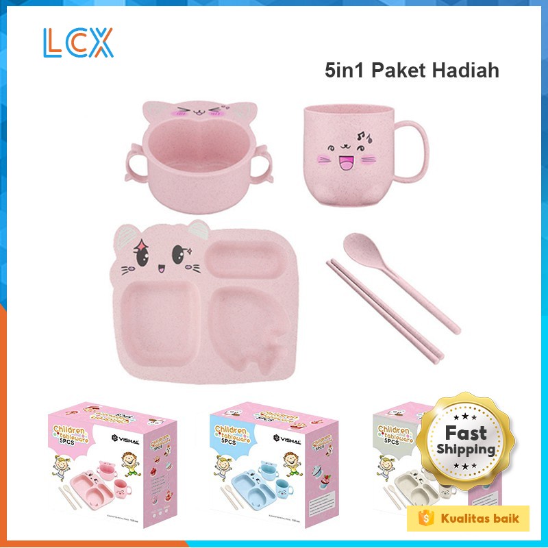 LCX Tempat makan set + gelas + mangkok / tempat makan  multifungsi / travel utensial  /VS-5