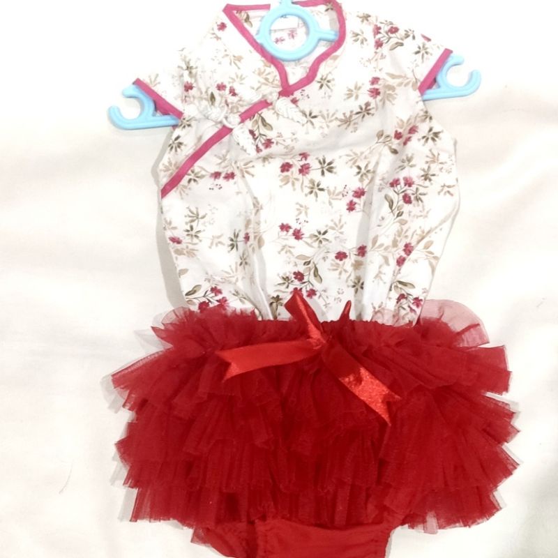 Cheongsam imlek bayi set preloved rok tutu bayi