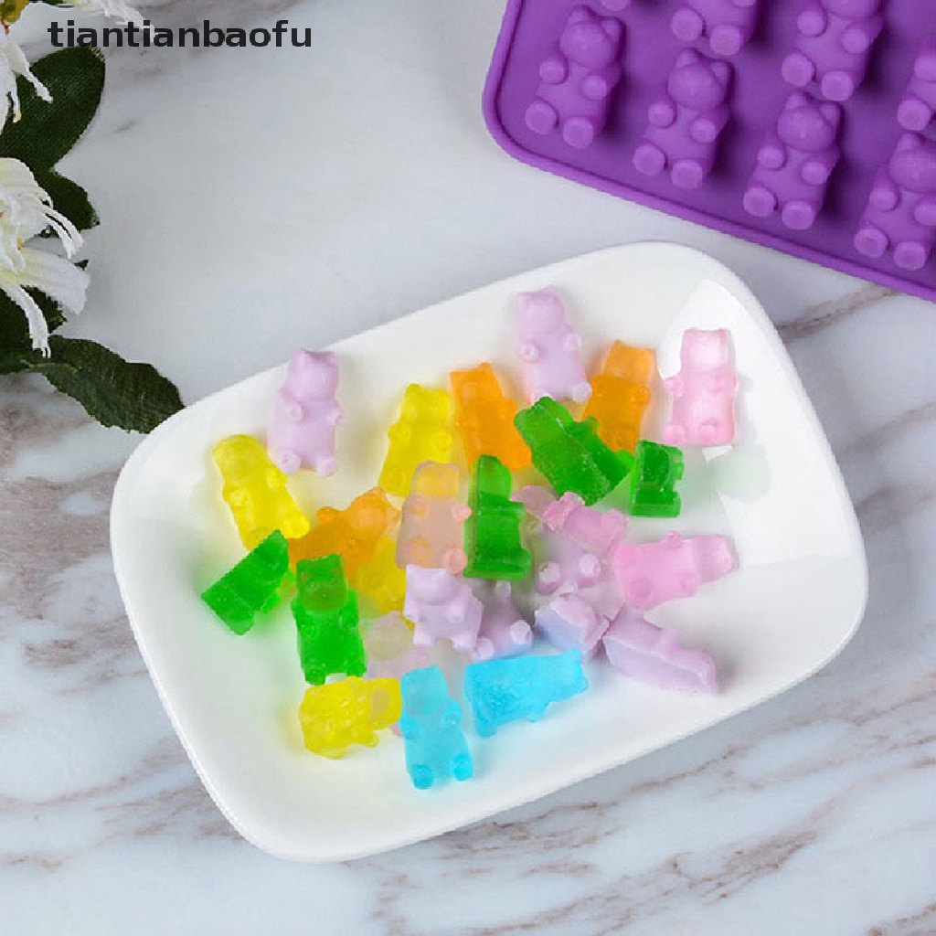 Cetakan Cokelat Permen Jelly Es Desain Gummy Bear 53 Rongga Bahan Silikon