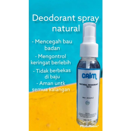 Natural deodorant calm tawas cair 100ml menghilangkan bau badan/ketiak