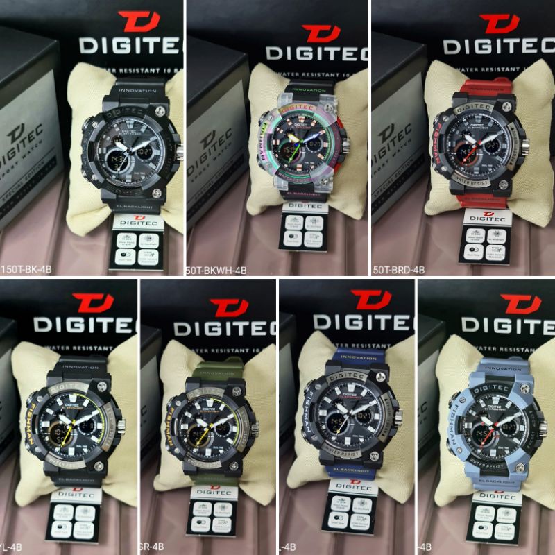 Jam Pria Digitec DA- 2150T Dualtime Original