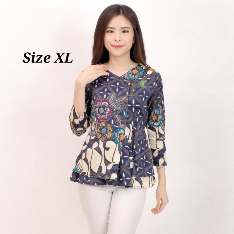 ATASAN BATIK WANITA A030-184 SIZE XL - BAHAN BATIK KATUN STRETCH