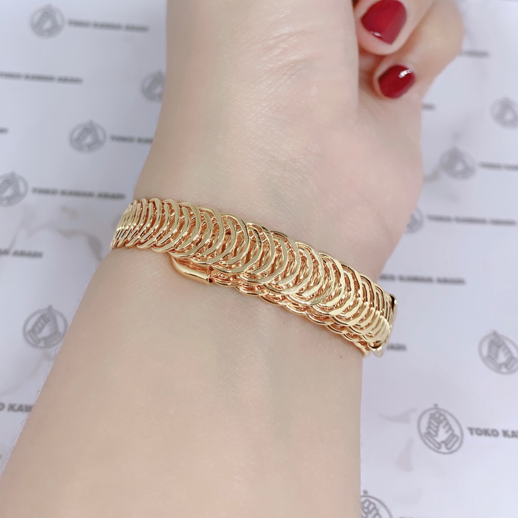 Gelang Tangan Xuping Gold Wanita Dewasa Model Bangkok Unik *60