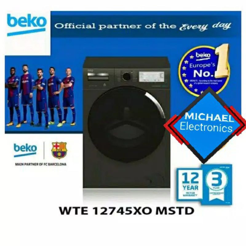 PROMO BEKO FRONT LOADING MESIN CUCI WTE12745XOMSTD 12kg