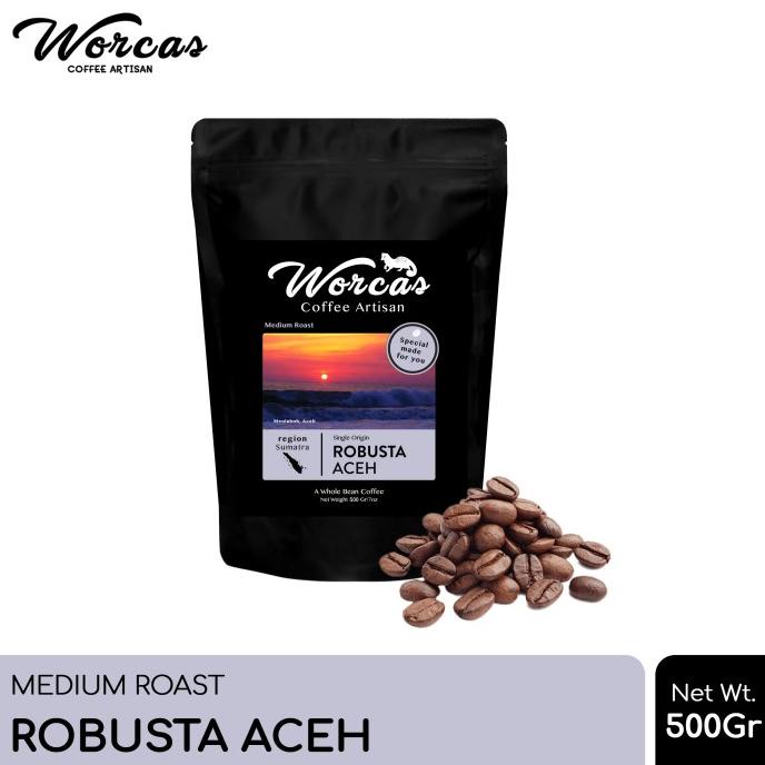 

[COD] WORCAS Kopi Robusta Aceh 500 Gram - Medium Roast [COD]