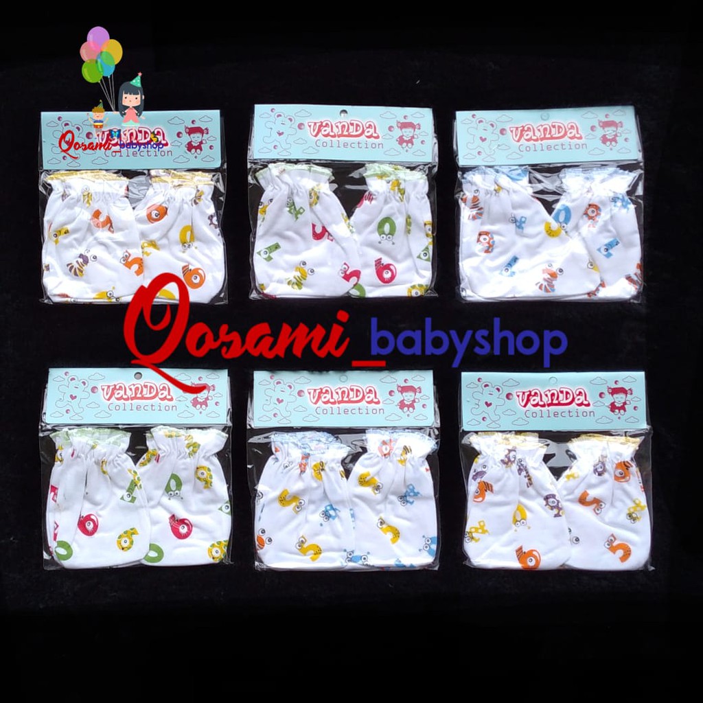 VANDA 3 pcs Sarung Tangan Kaki Bayi Motif Full Print SNI