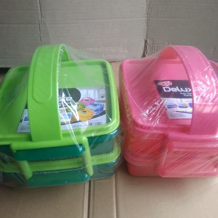 rantang plastik susun 2 lunch box susun bahan plastik food grade