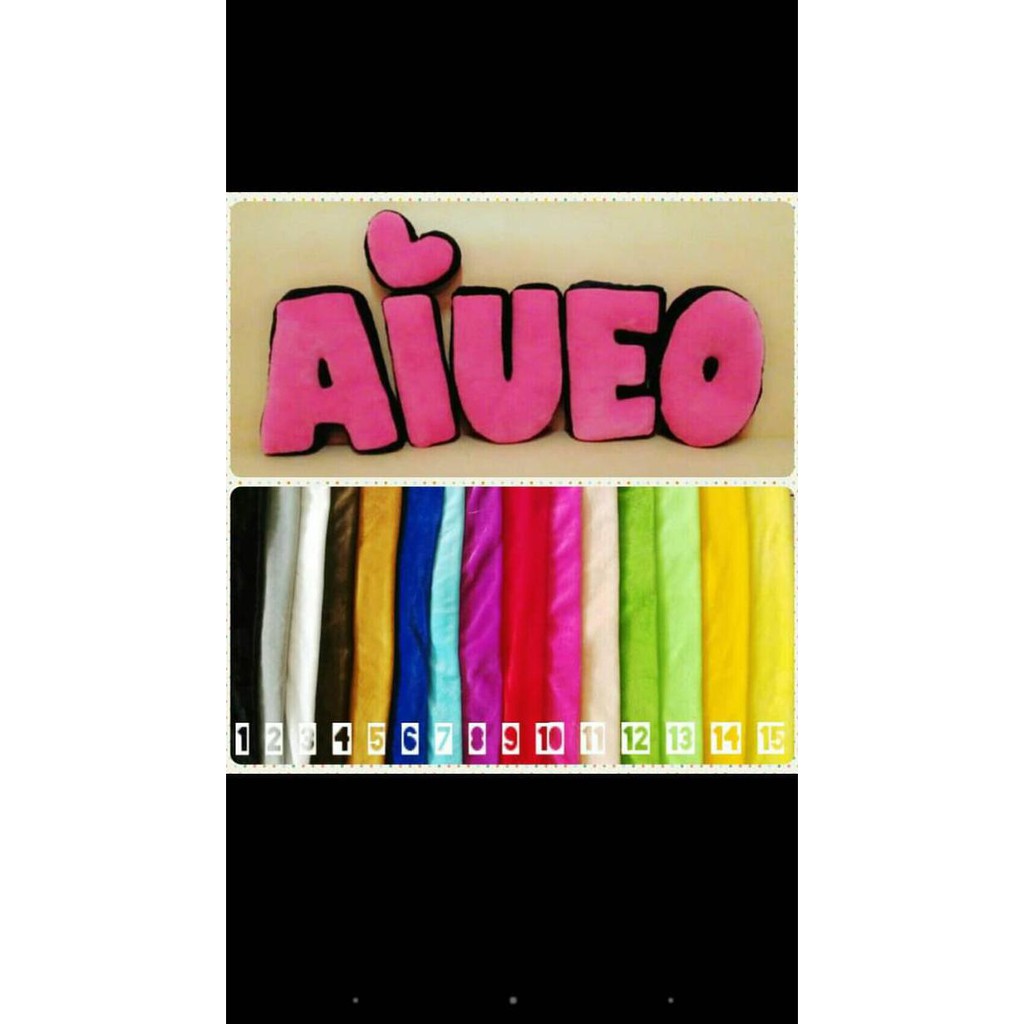 bantal nama / boneka / huruf / kado unik / bantal mobil / murah Kode 1045