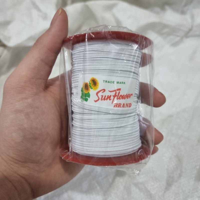 SJ Karet Elastis 4mm Grade A @54 meter Tali Karet Masker/Karet Elastik Kolor Sunflower