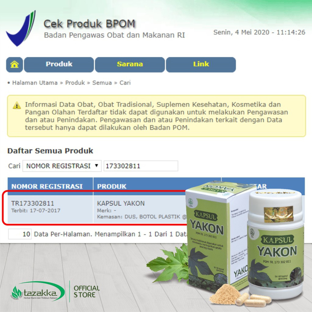 Obat herbal ampuh mengobati diabetes kencing manis dengan kapsul yakon daun insulin original tazakka