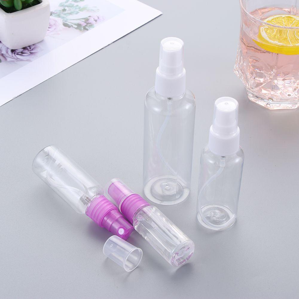 R-FLOWER 5pcs(warna random) Botol Spray Kosong Transparan Travel Refillable Squeeze Disinfectant bottle