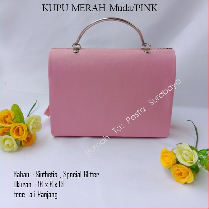 Tas Cewek,Tas Clutch,Tas Seserahan,KUPU MERAH Muda_PINK