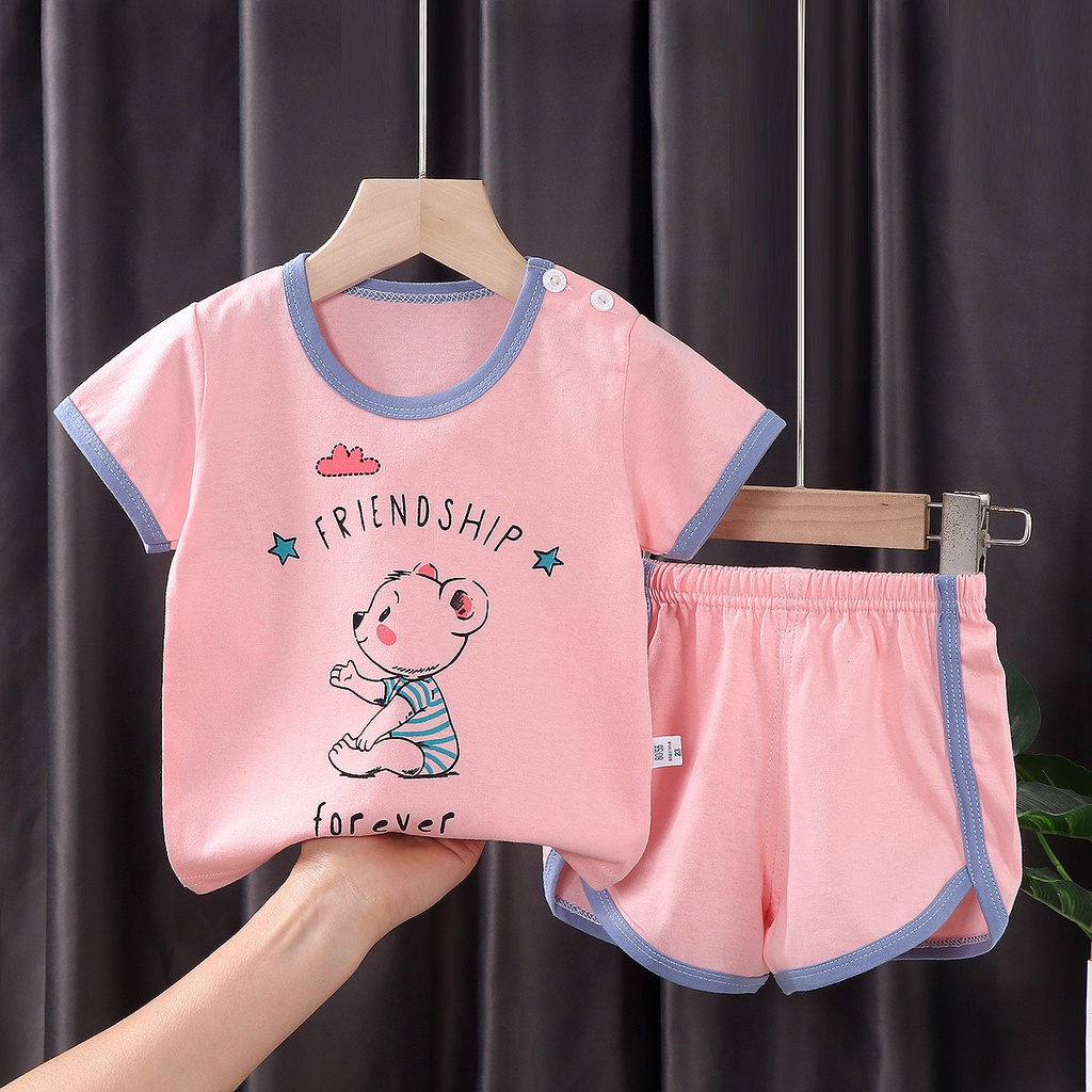 BABYSTORE01 -  BBD SETELAN ANAK 0-3 TAHUN SETELAN BAYI PIYAMA BAYI BAJU PENDEK DAN CELANA PENDEK